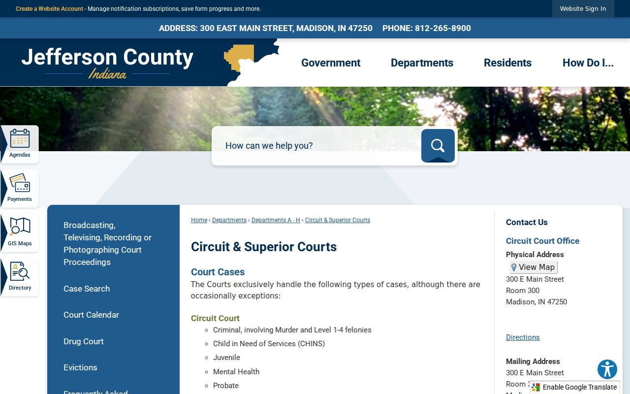 Jefferson County court docket Circuit and Superior Courts