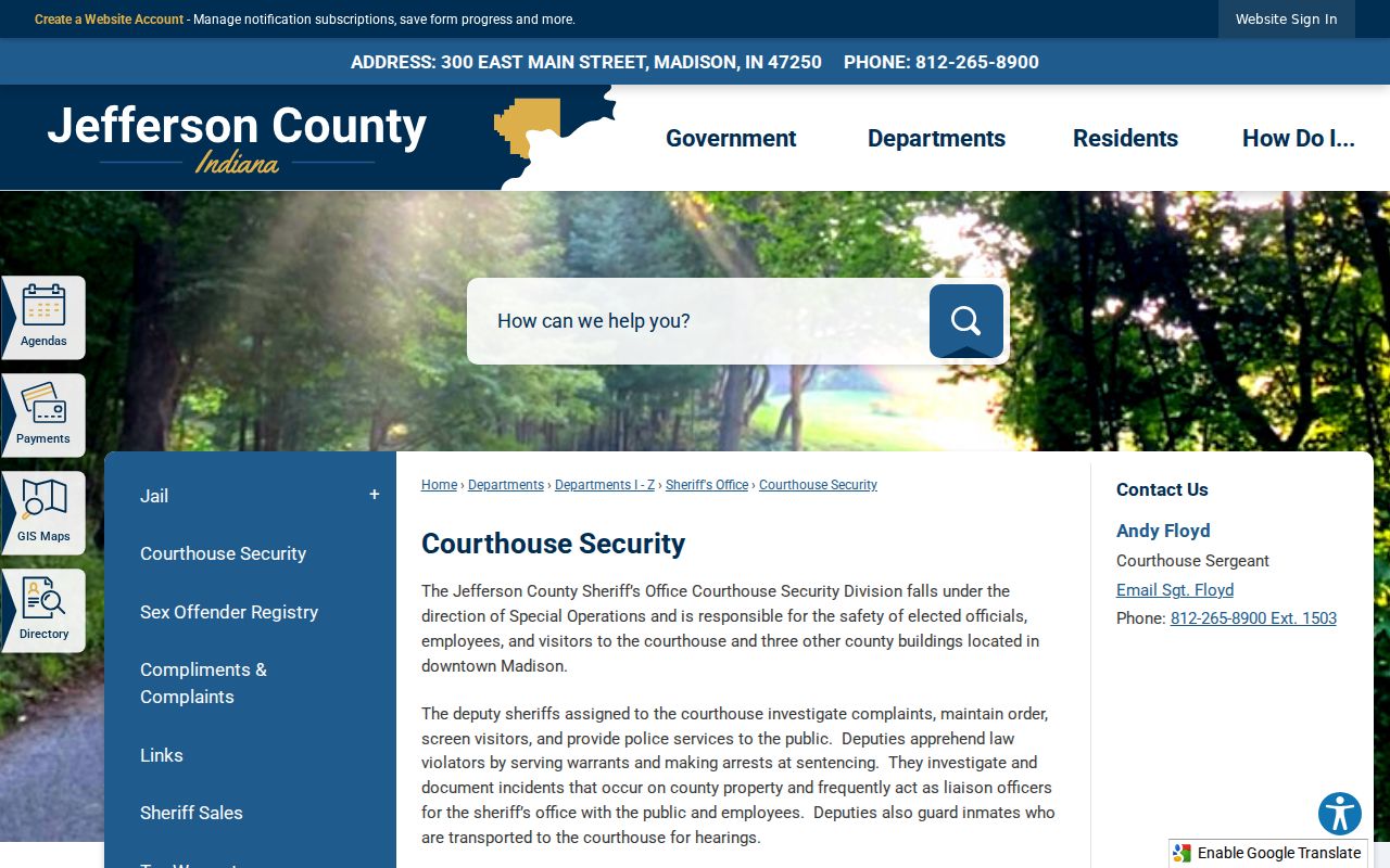 Jefferson County court docket courthouse security