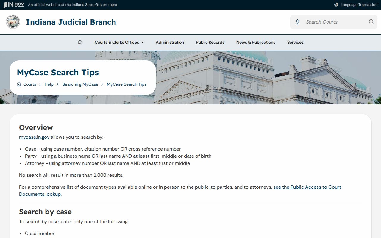 Jefferson County criminal docket MyCase search tips