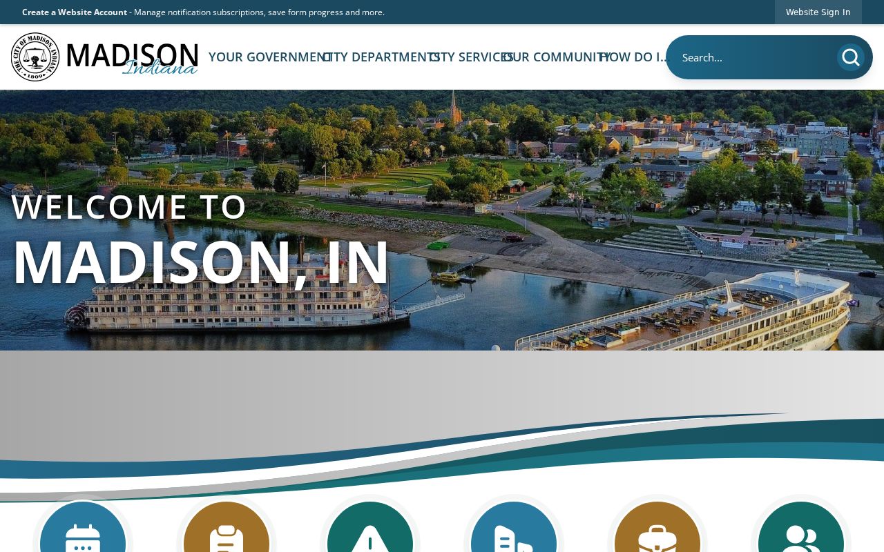 Madison city government page beside Madison court record research