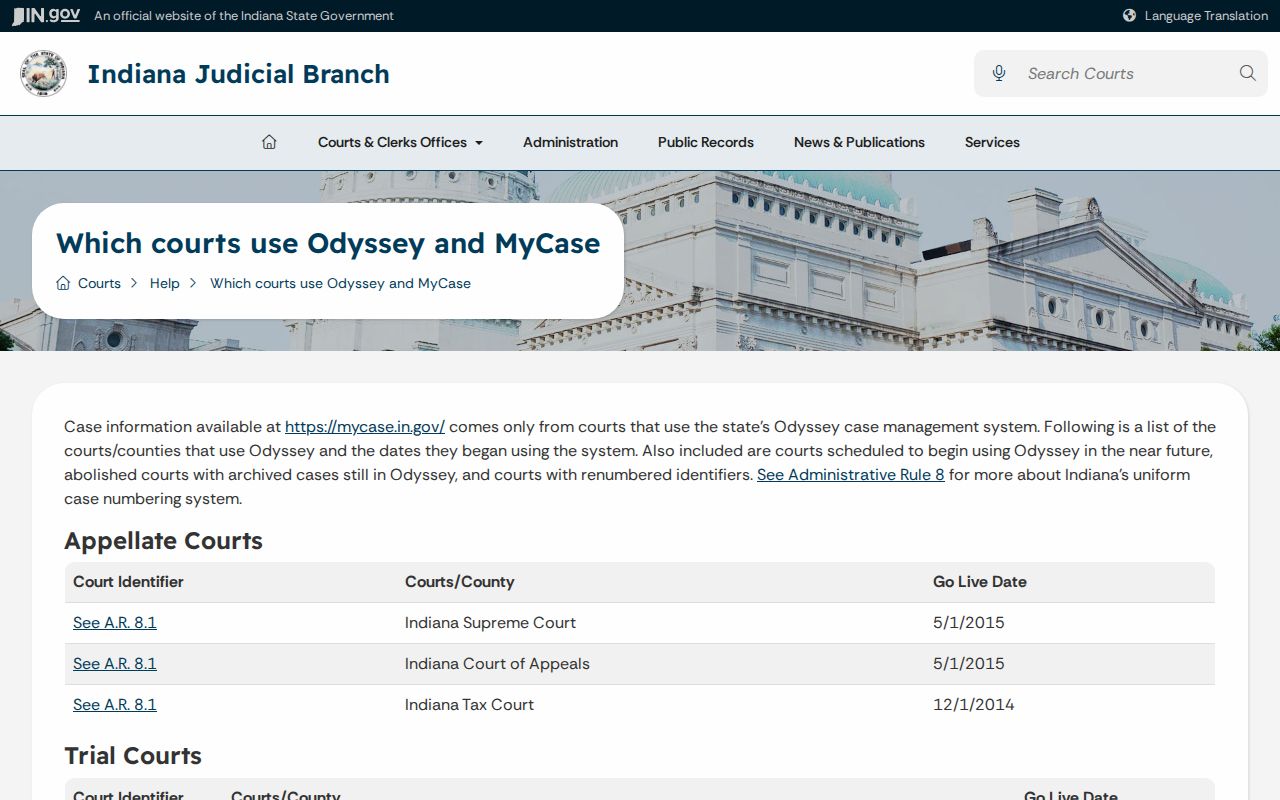 Jefferson County case search Odyssey coverage